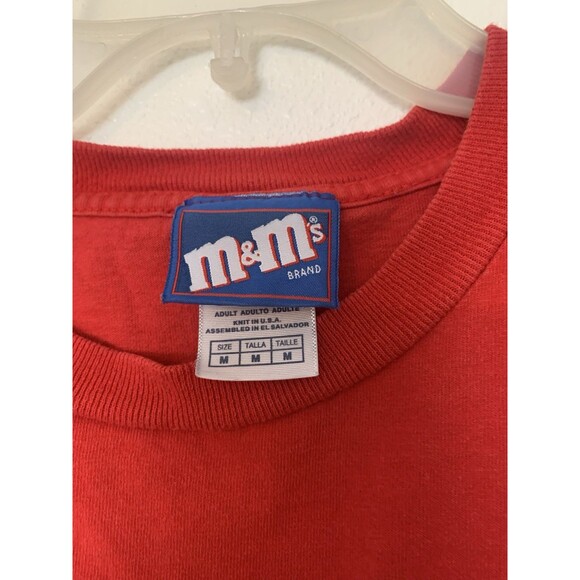 M&M's T-Shirt Women's Medium Red Short Sleeve Graphic Tee Crew Neck - Picture 3 of 4